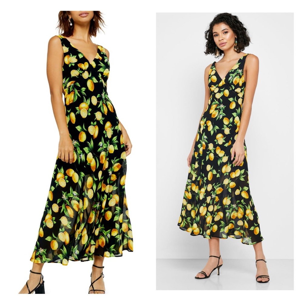 NWT TOPSHOP LEMON PRINT DRESS US 4